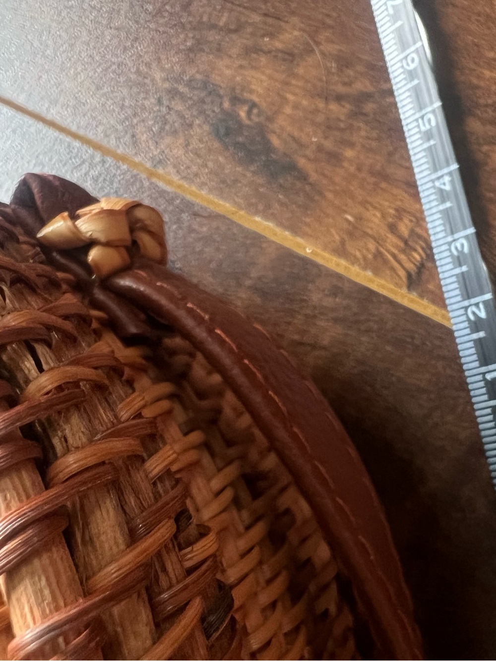 Round Rattan Crossbody Bag with Bow Detail - Picture 10 of 10